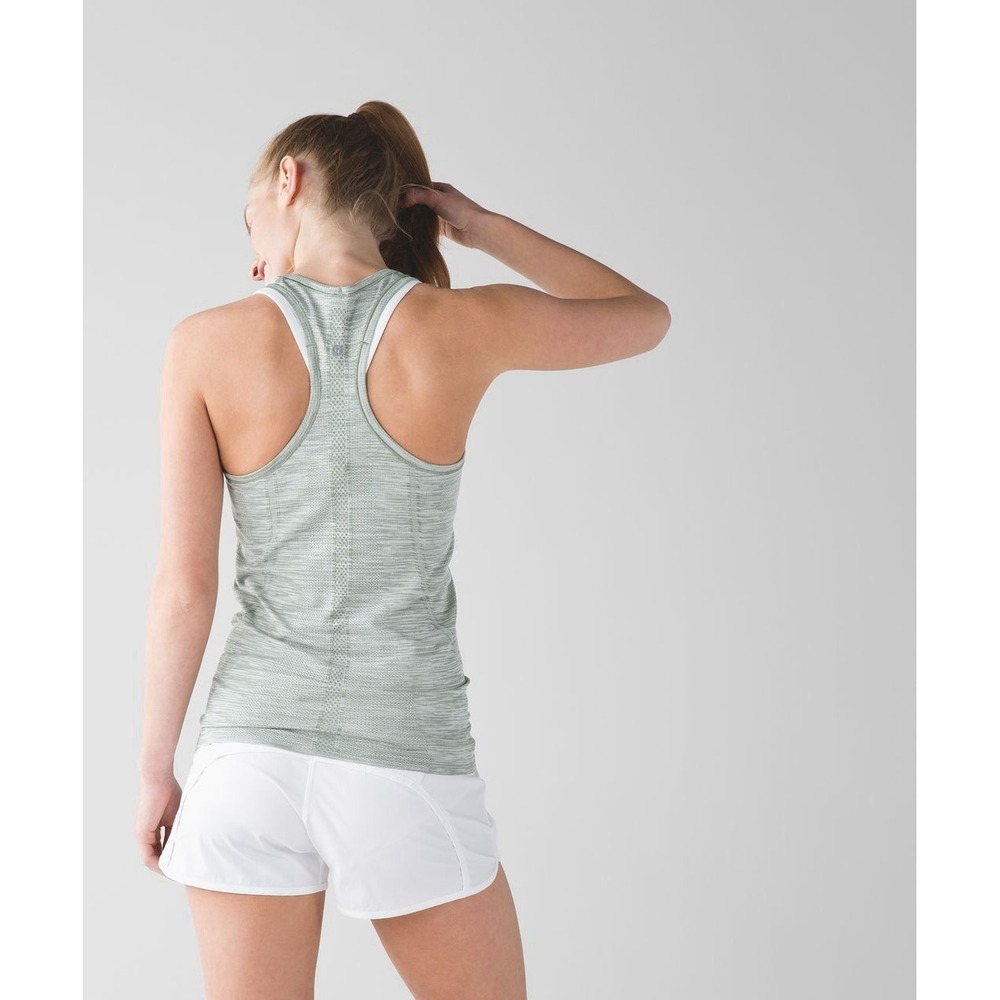 Lululemon Swiftly Tech Racerback Tank Top Women's 4 Green Heather Seamless Gym